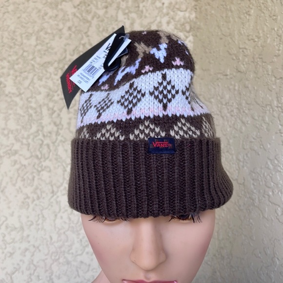 Vans VANS Jucti Brown Ornament Beanie Skateboarding Hat Women Men - Picture 7 of 16